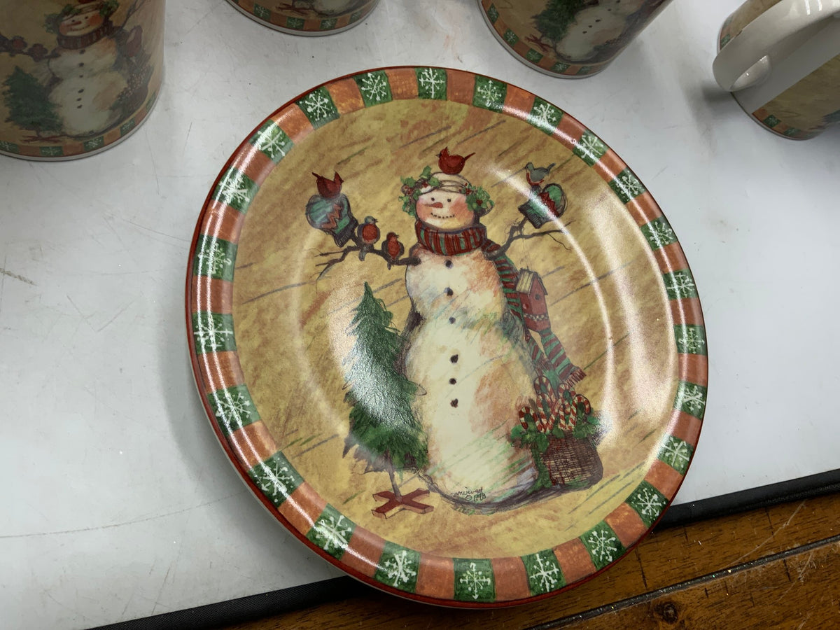 County Snowman 24 pc Dish Set