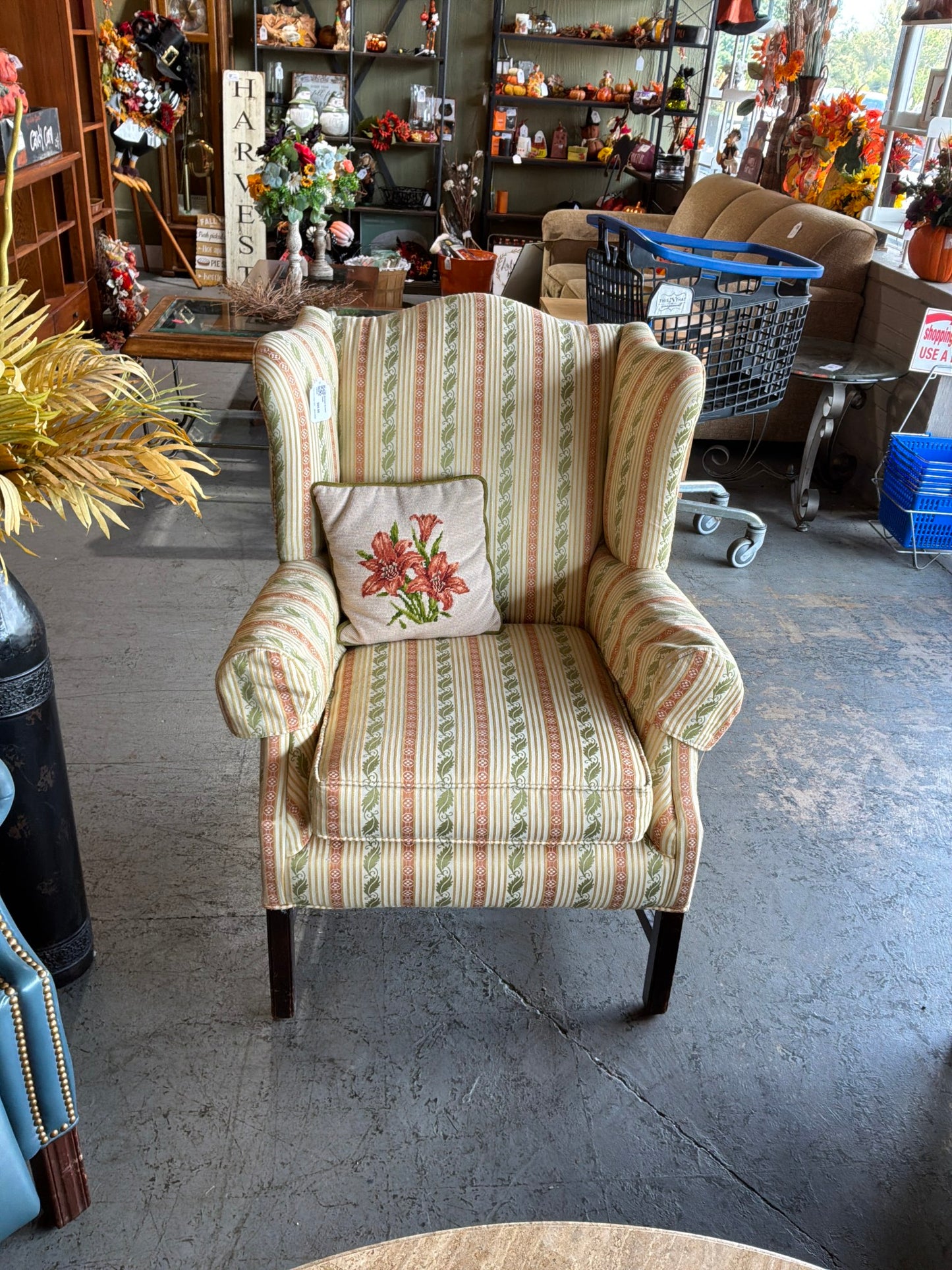 Striped Accent Chair