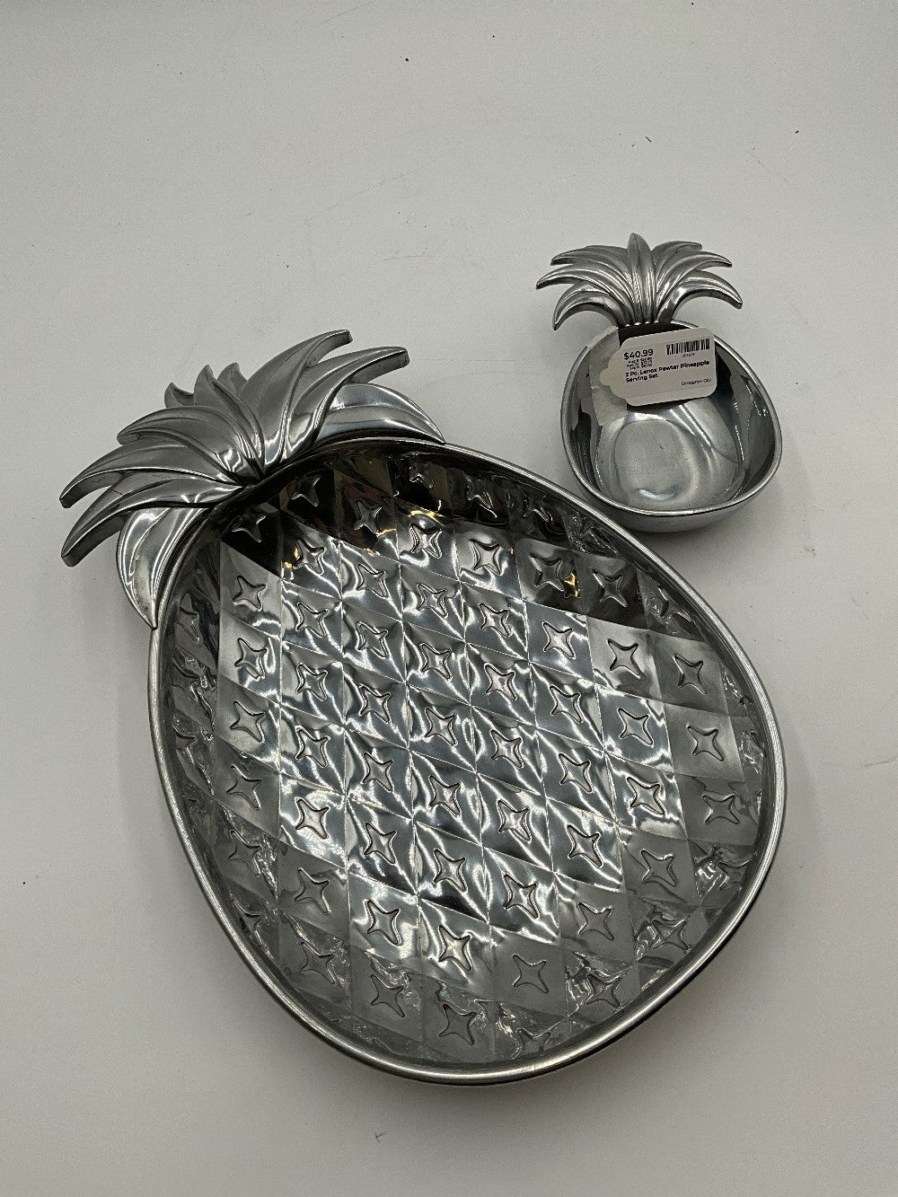 2 Pc. Lenox Pewter Pineapple Serving Set