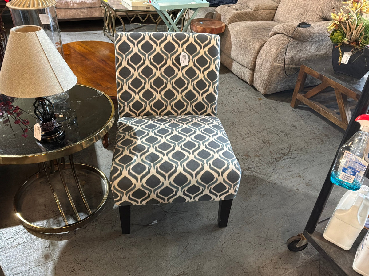 Blue/White Accent Chair