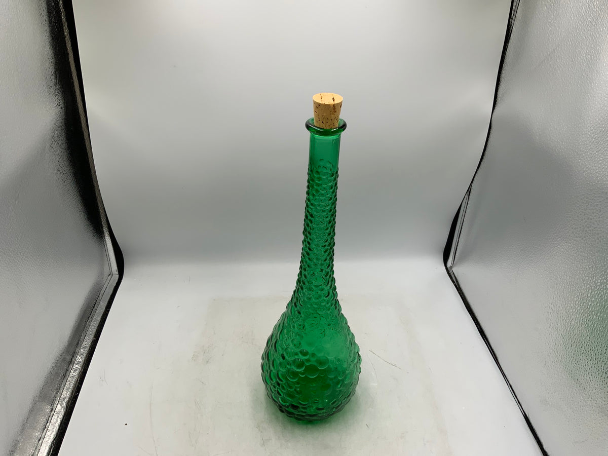 Green Empoli Glass Bottle with Cork