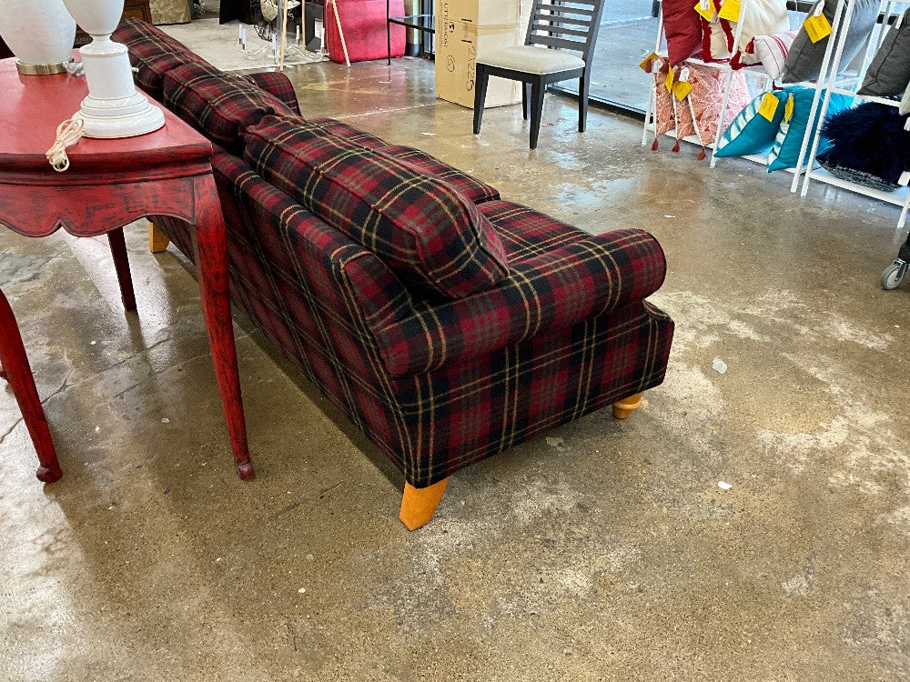 FlexSteel Red Plaid Sofa