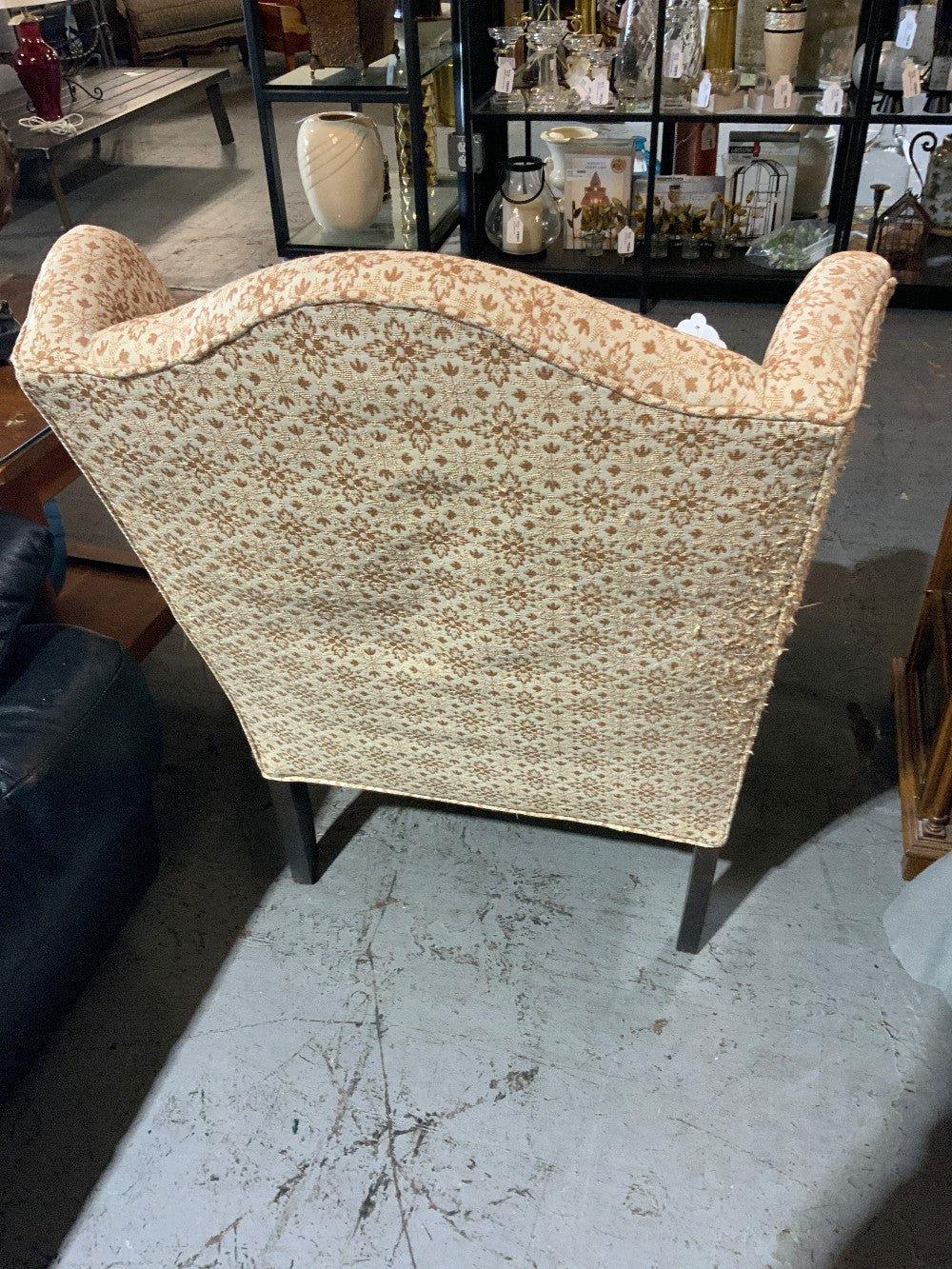 Tan/White Accent Chair