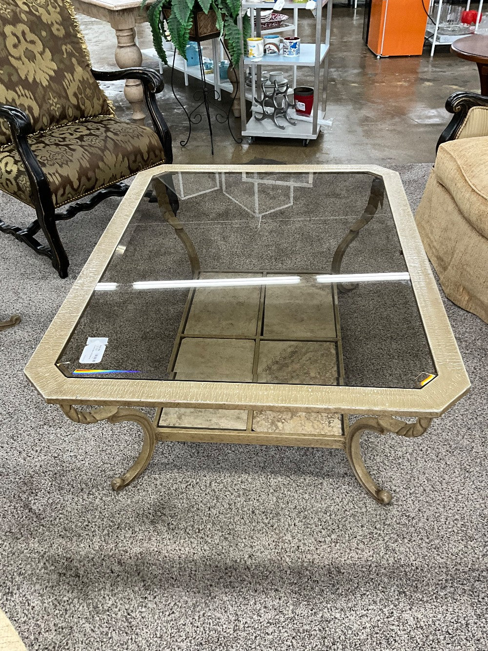 Gold & Glass Coffee Table