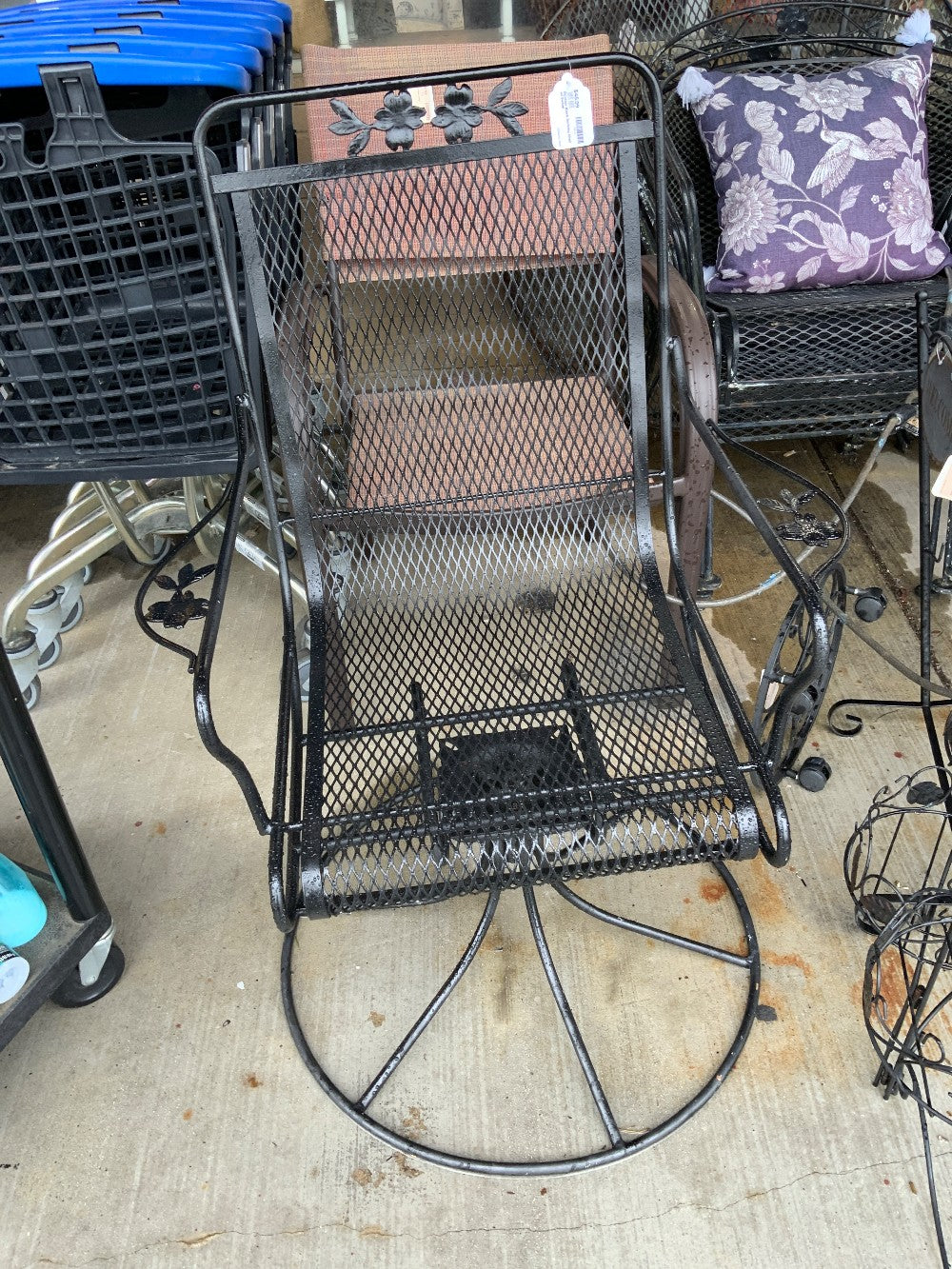 Outdoor Black Rocking Chair w/ Swivel