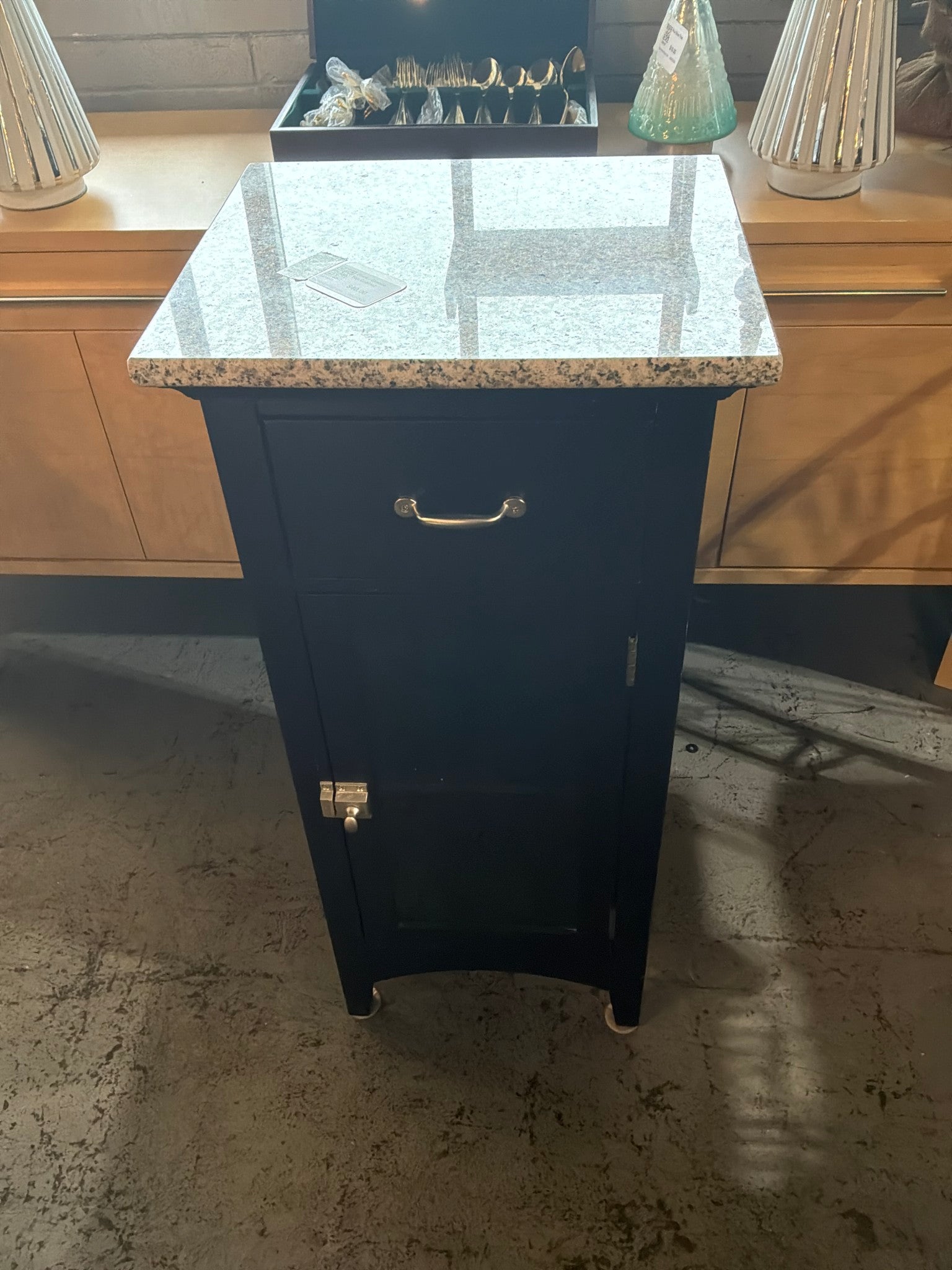 Black / Granite Top Cabinet