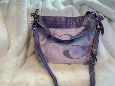 Coach Signature Purple Shoulder Bag