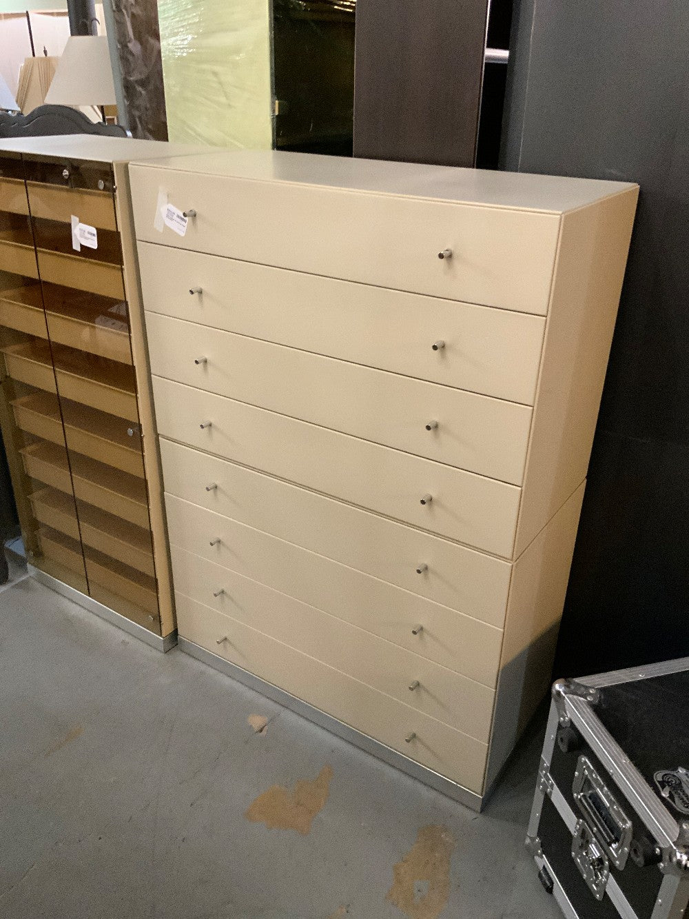MCM Leather & Chrome Chest of Drawers