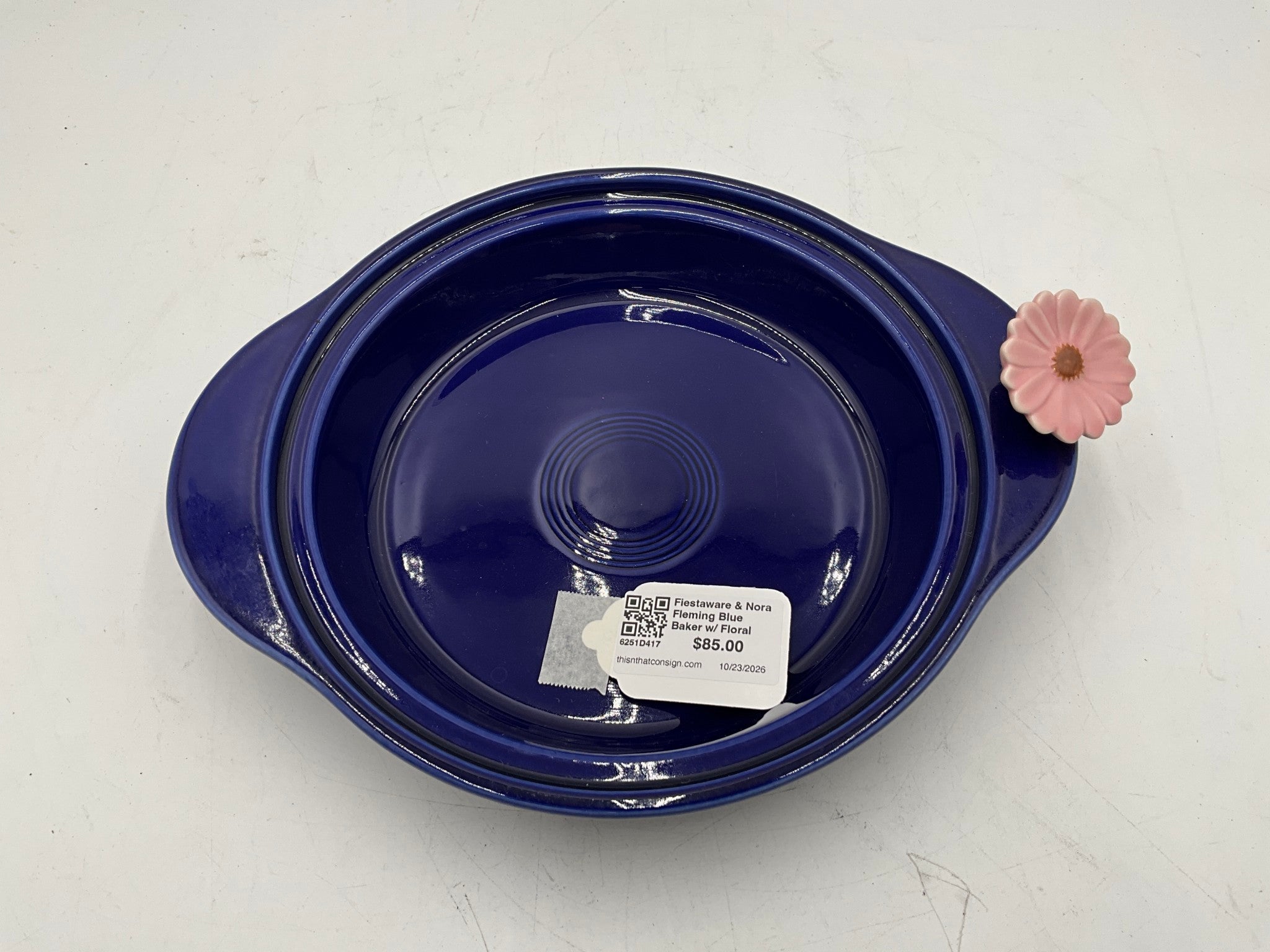 Fiestaware & Nora Fleming Blue Baker w/ Floral