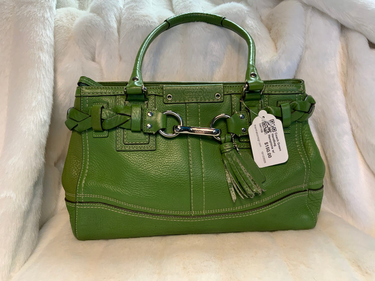Coach Green Handbag Hamptons w/ Duster