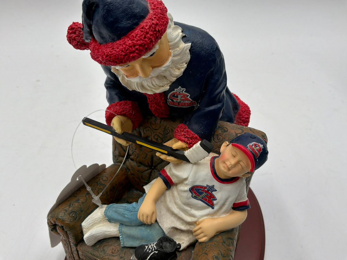 Blue Jacket Santa