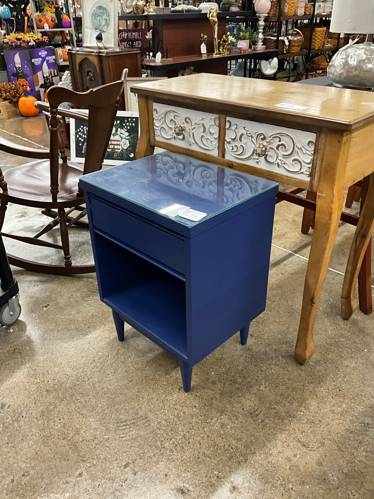 Blue End Table