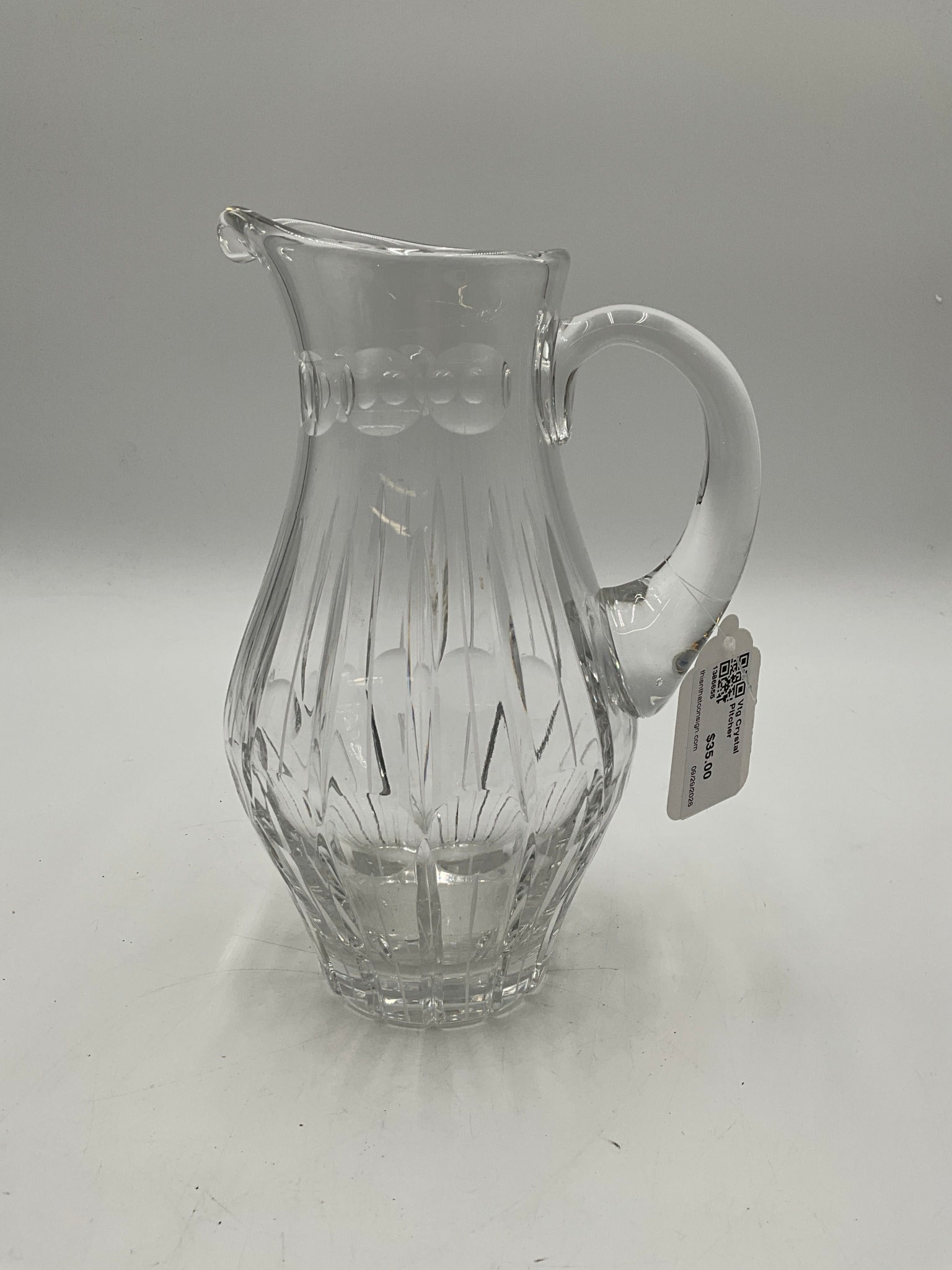Vtg Crystal Pitcher