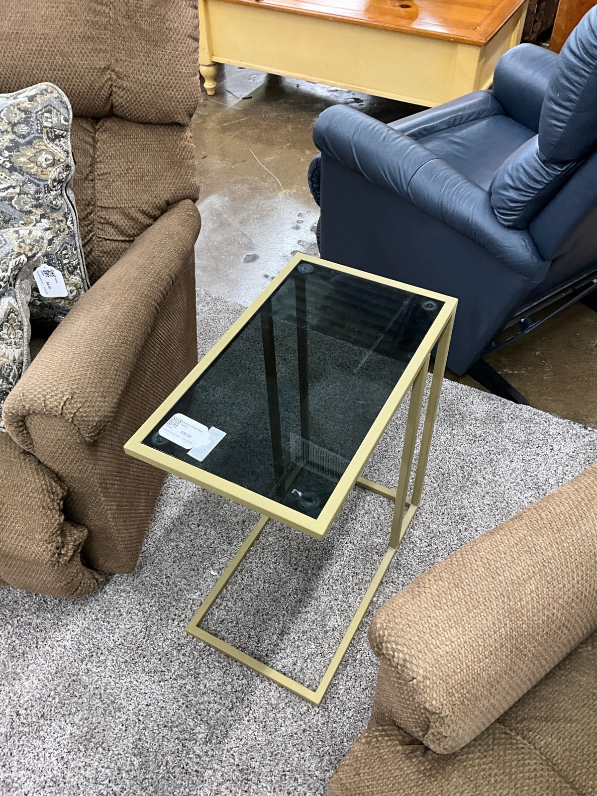 Gold & Glass End Table