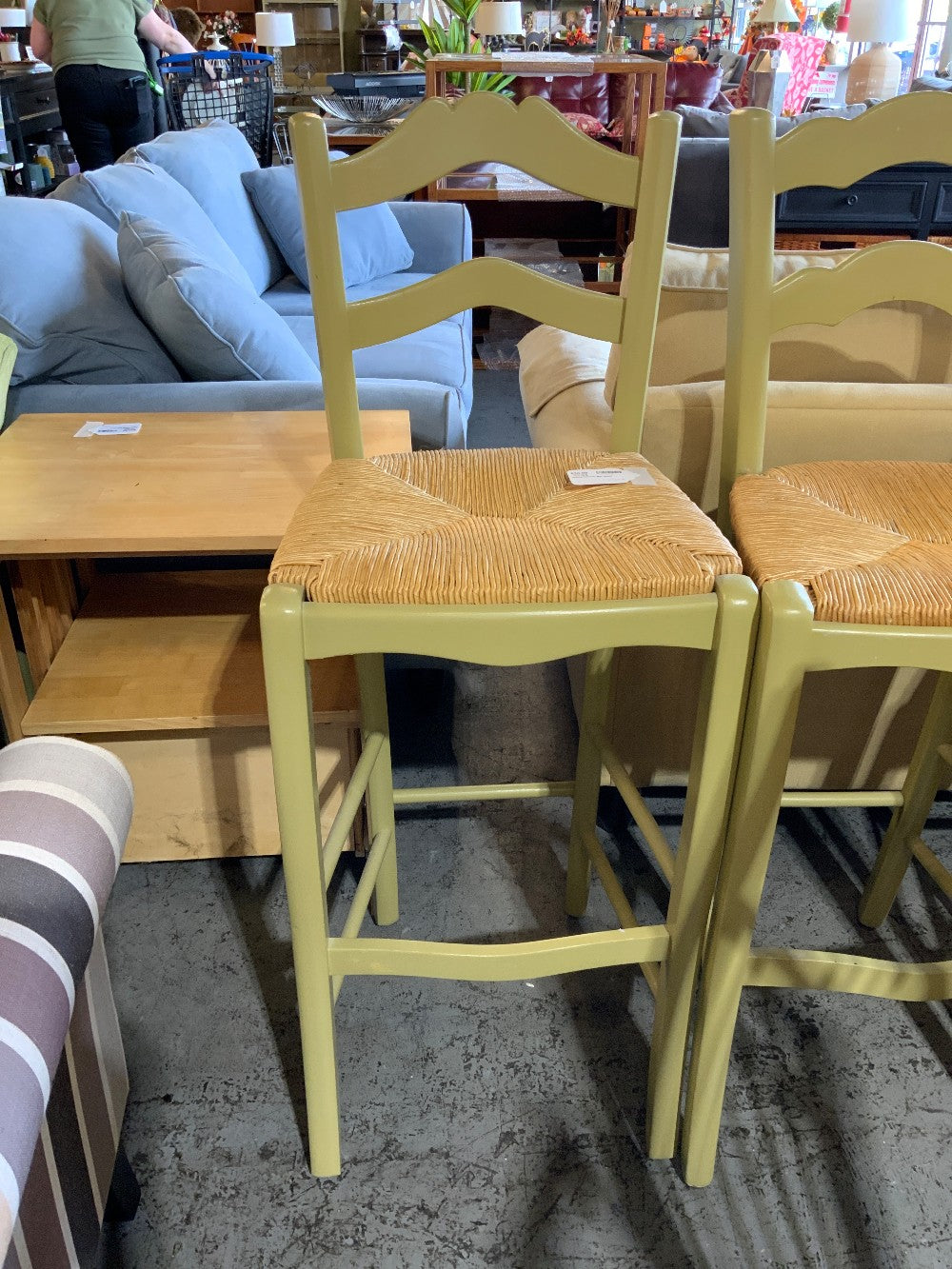 Wood/Wicker Bar Stool