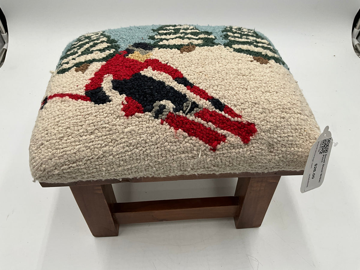 Small Stool W/Ski Print