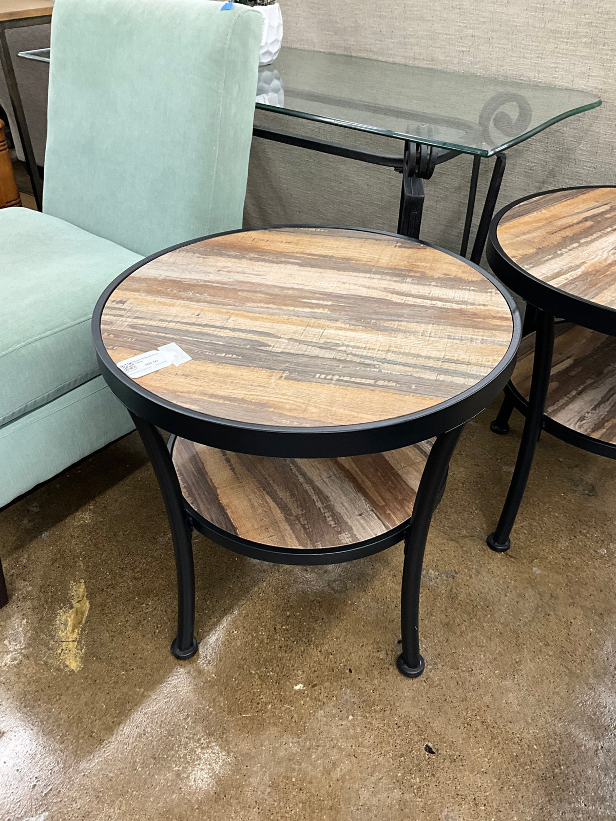 Wood & Metal End Table
