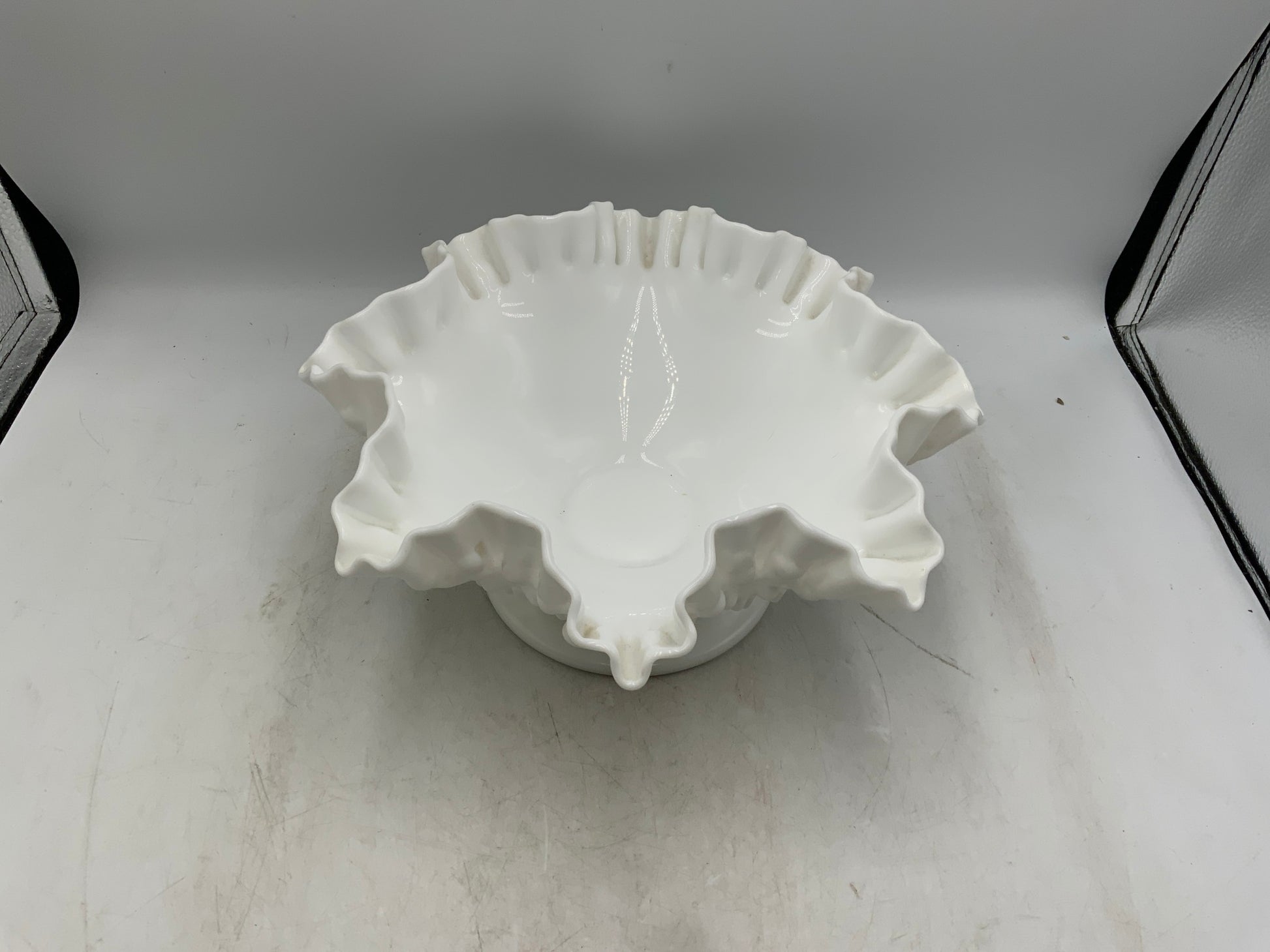 Milk Glass Pedestal Bowl