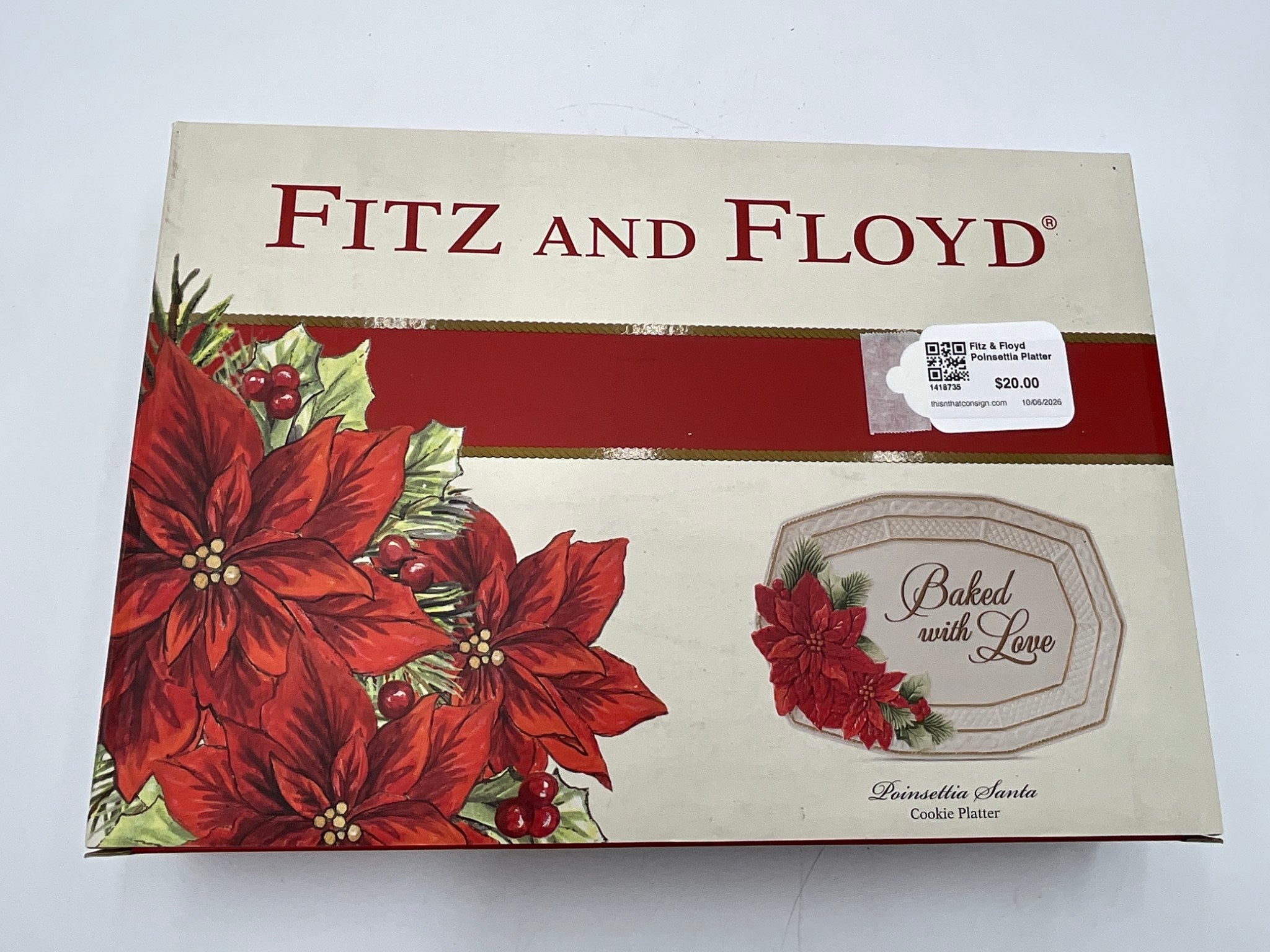 Fitz & Floyd Poinsettia Platter
