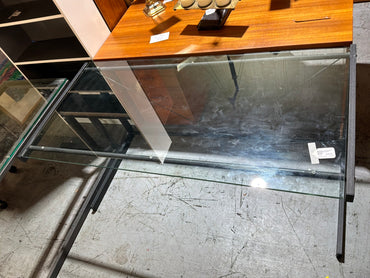 Lg. Glass/ Black Metal Desk