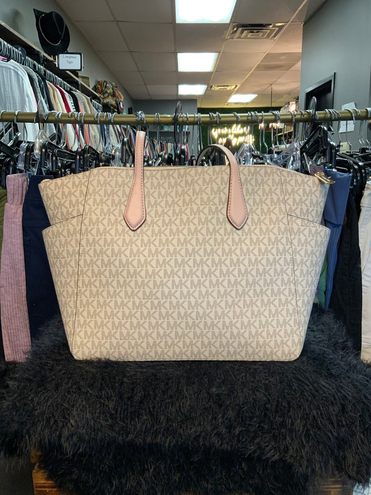Michael Kors Pink and White Handbag