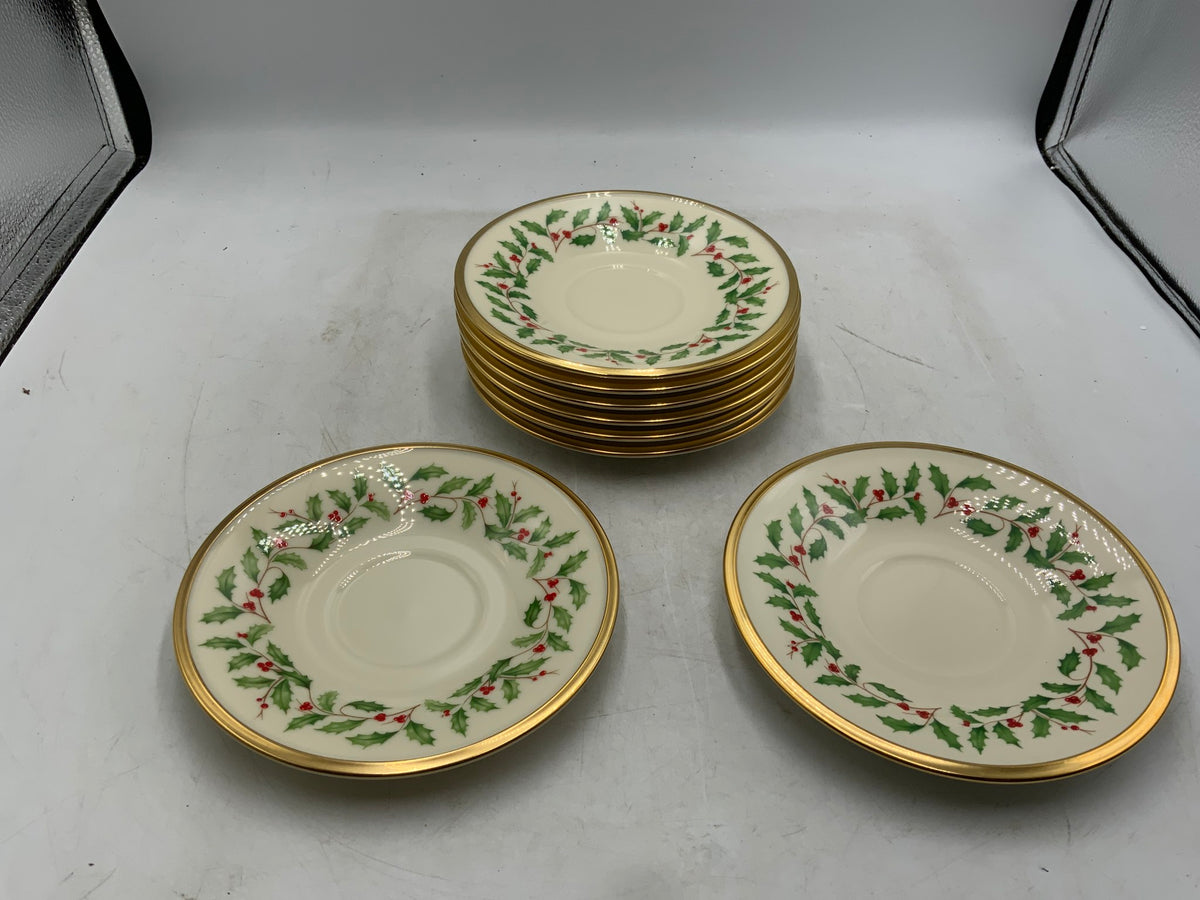 Lenox Holiday Saucers Set of 8