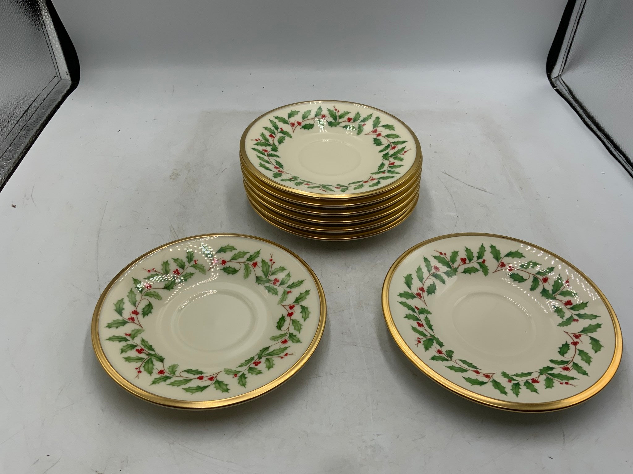 Lenox Holiday Saucers Set of 8