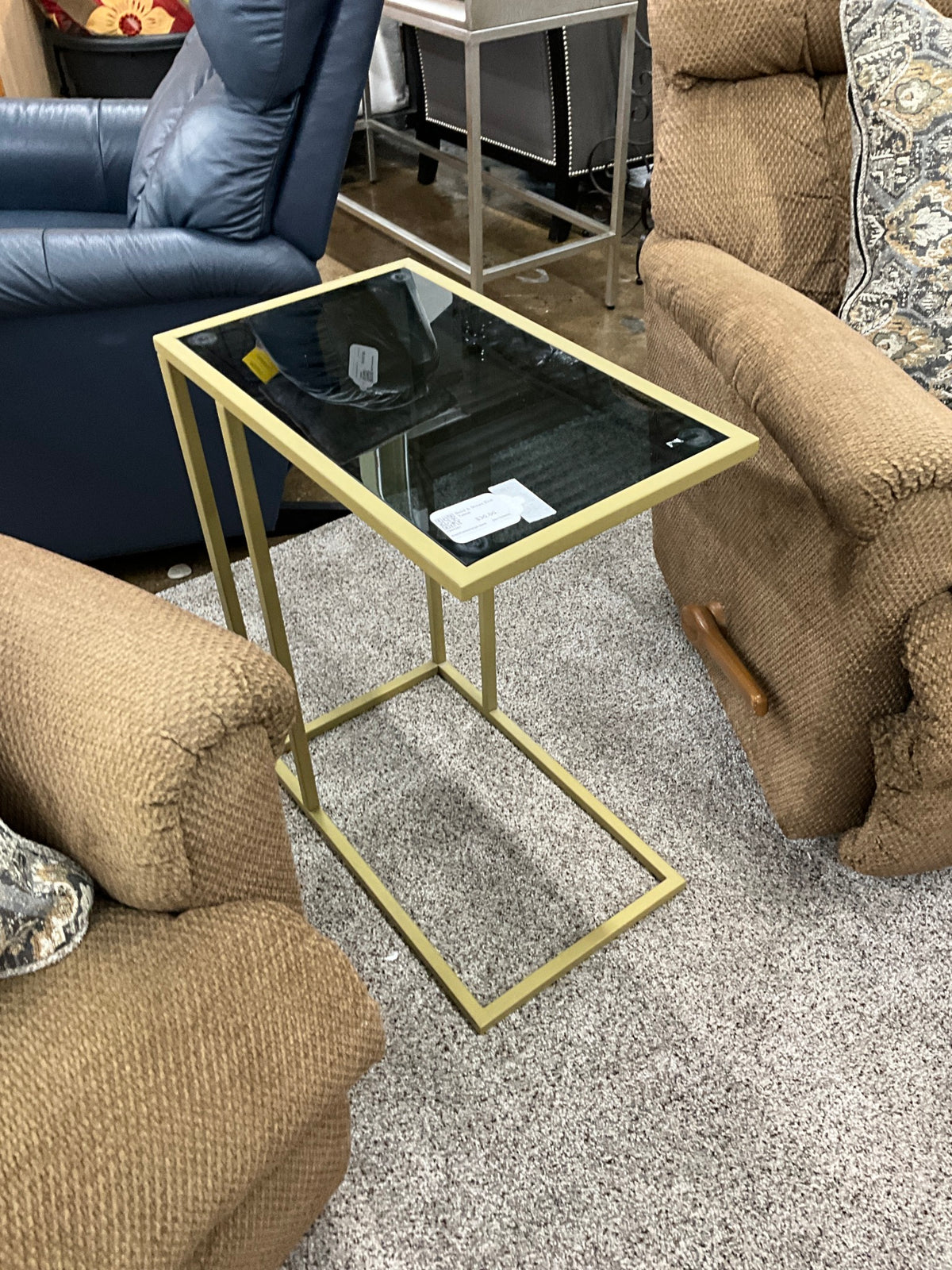 Gold & Glass End Table