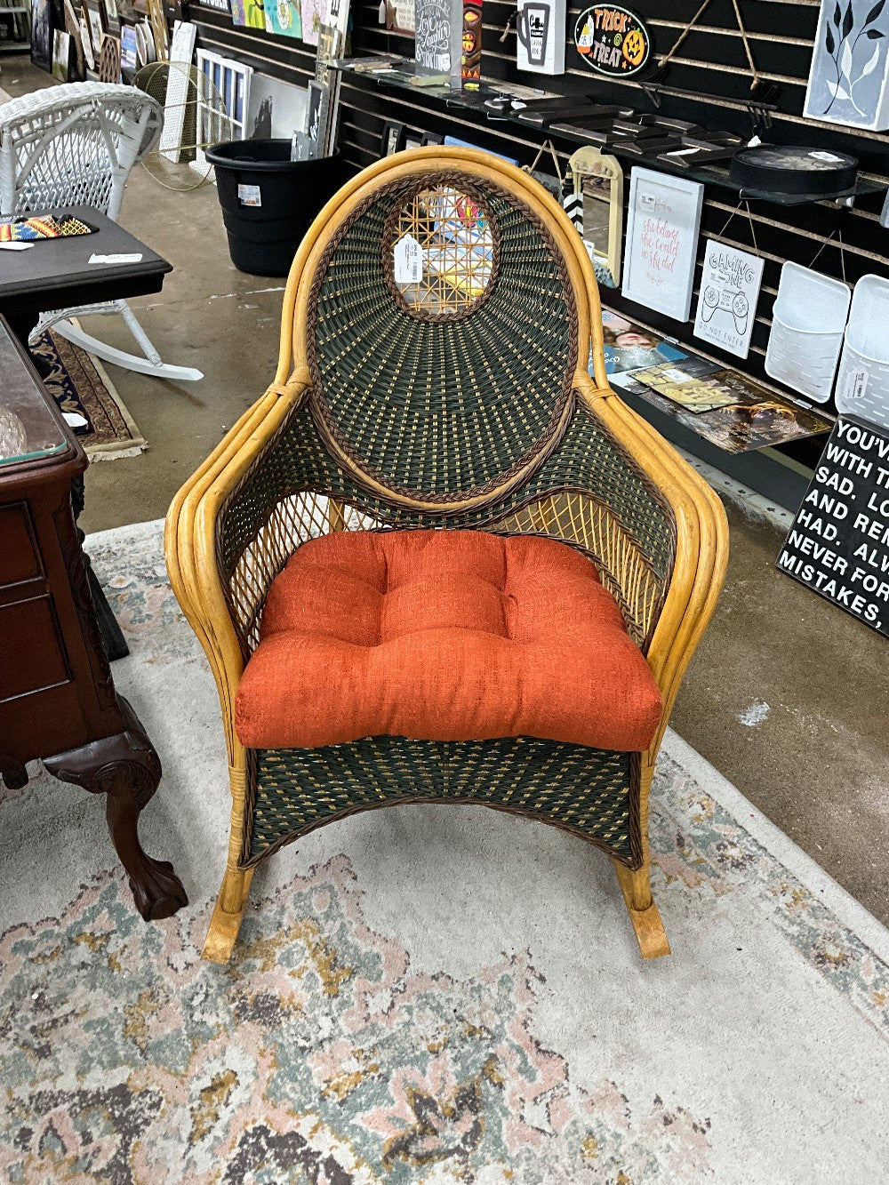 Wicker Rocking Chair W/Cushion