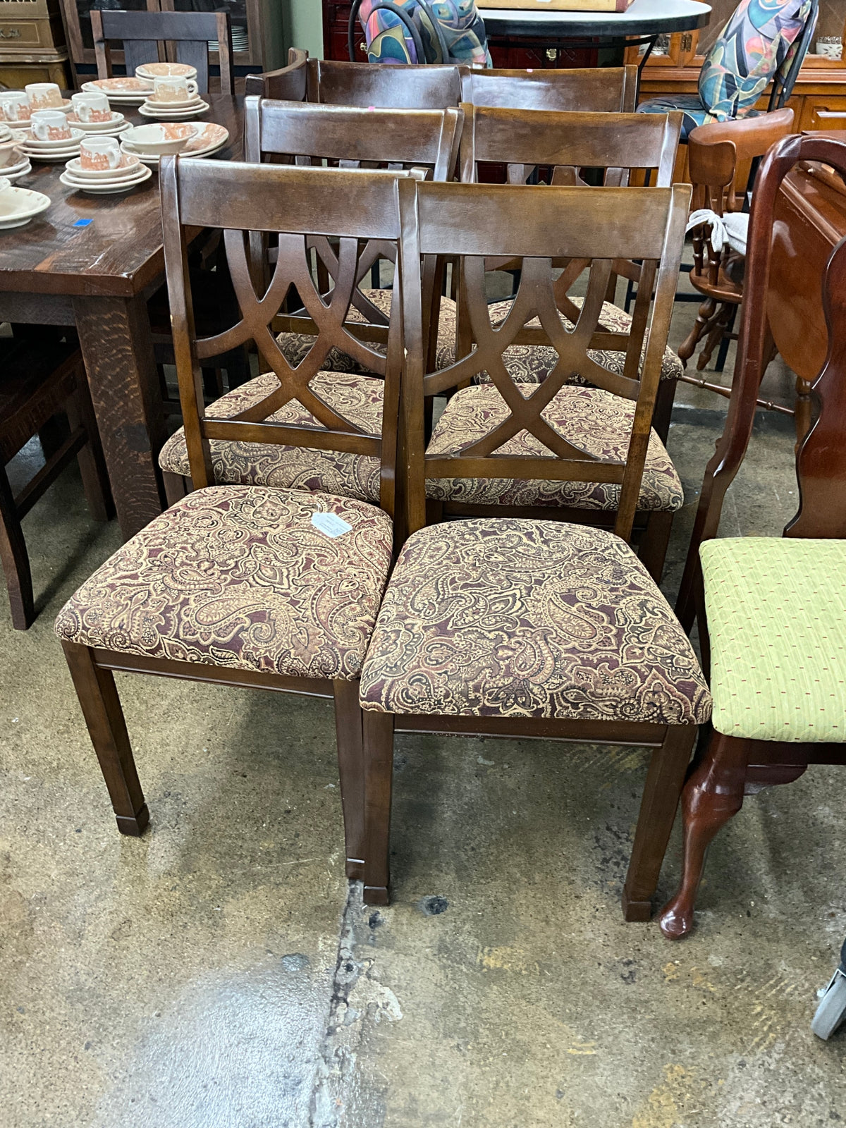 Set of 6 Dark Dining Chairs