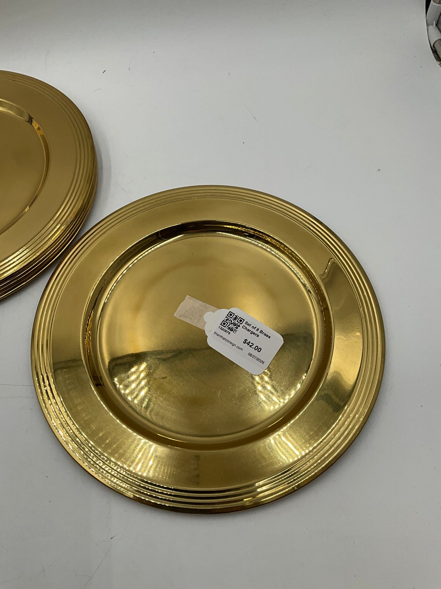 Set of 8 Brass Chargers