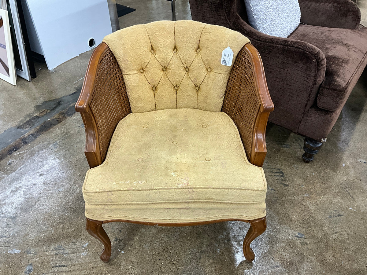 Yellow Wood Cane Chair