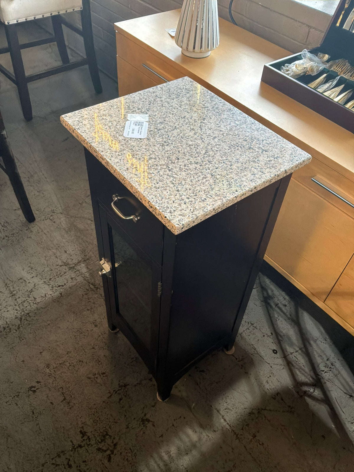 Black / Granite Top Cabinet