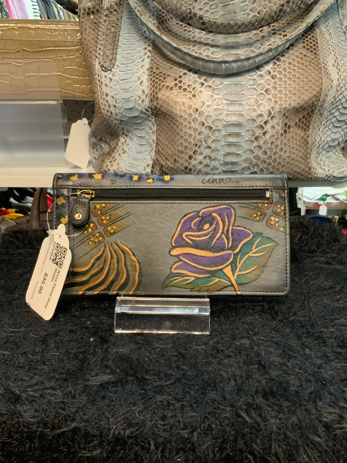 Anna Floral Grey Wallet