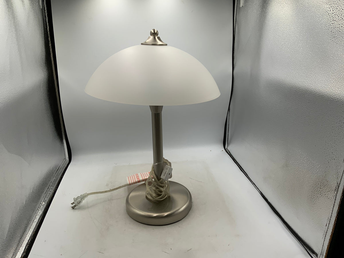 Silver Lamp with Glass Shade