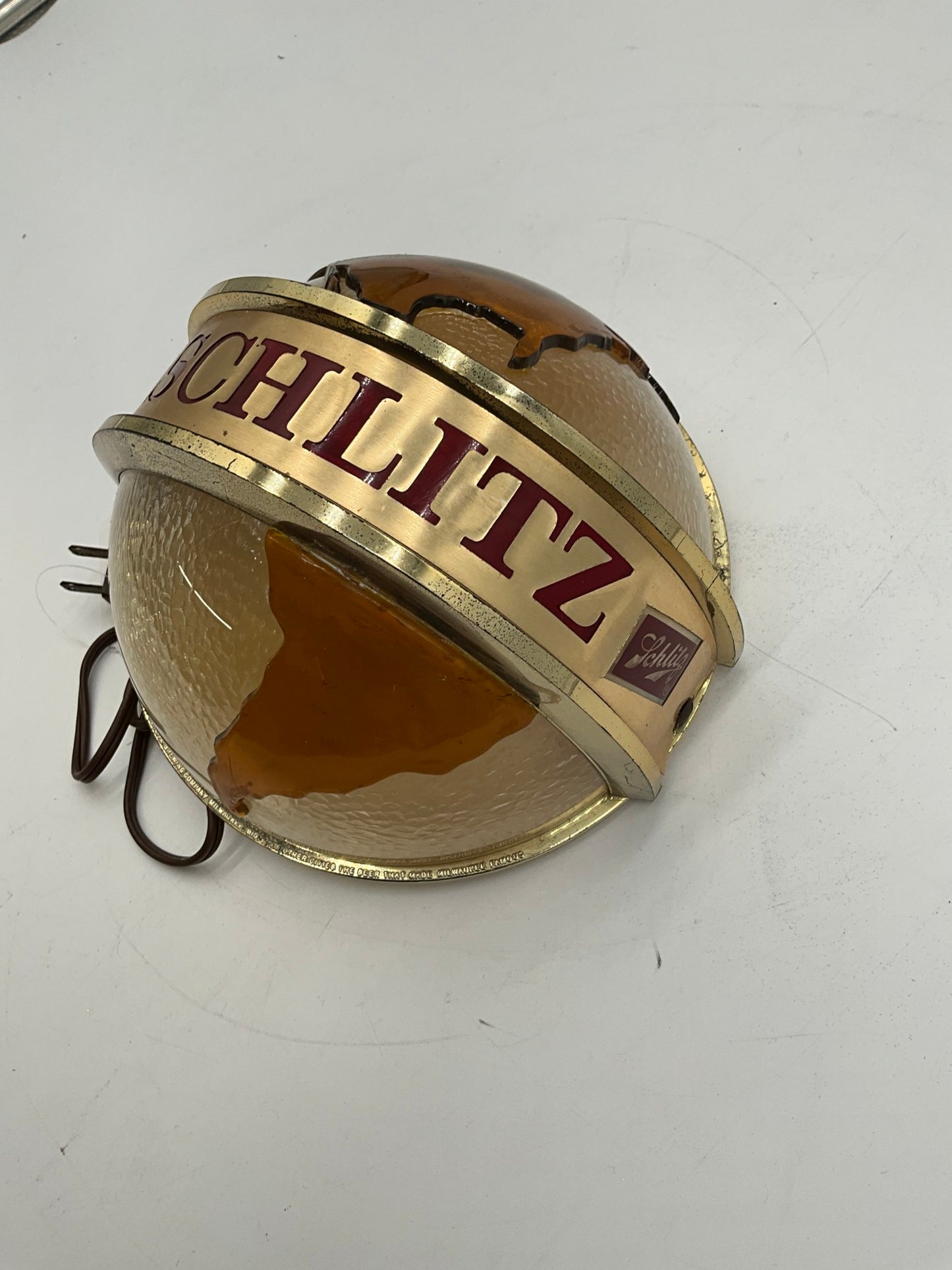 Vtg Schlitz Round Sign