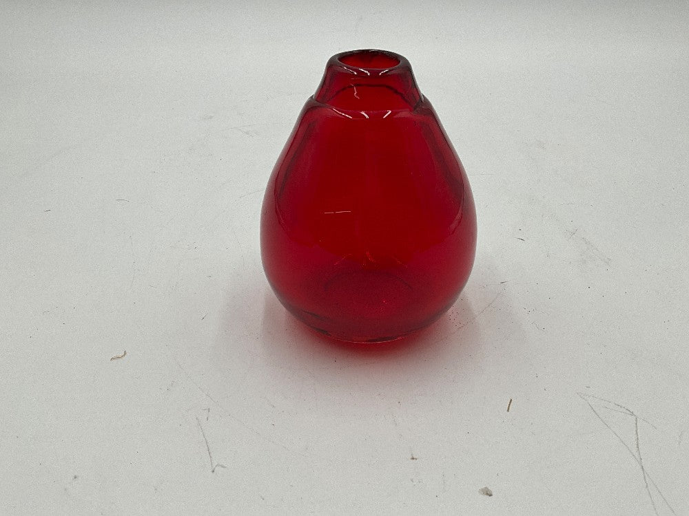 Hysterial Blown Glass Red Vase
