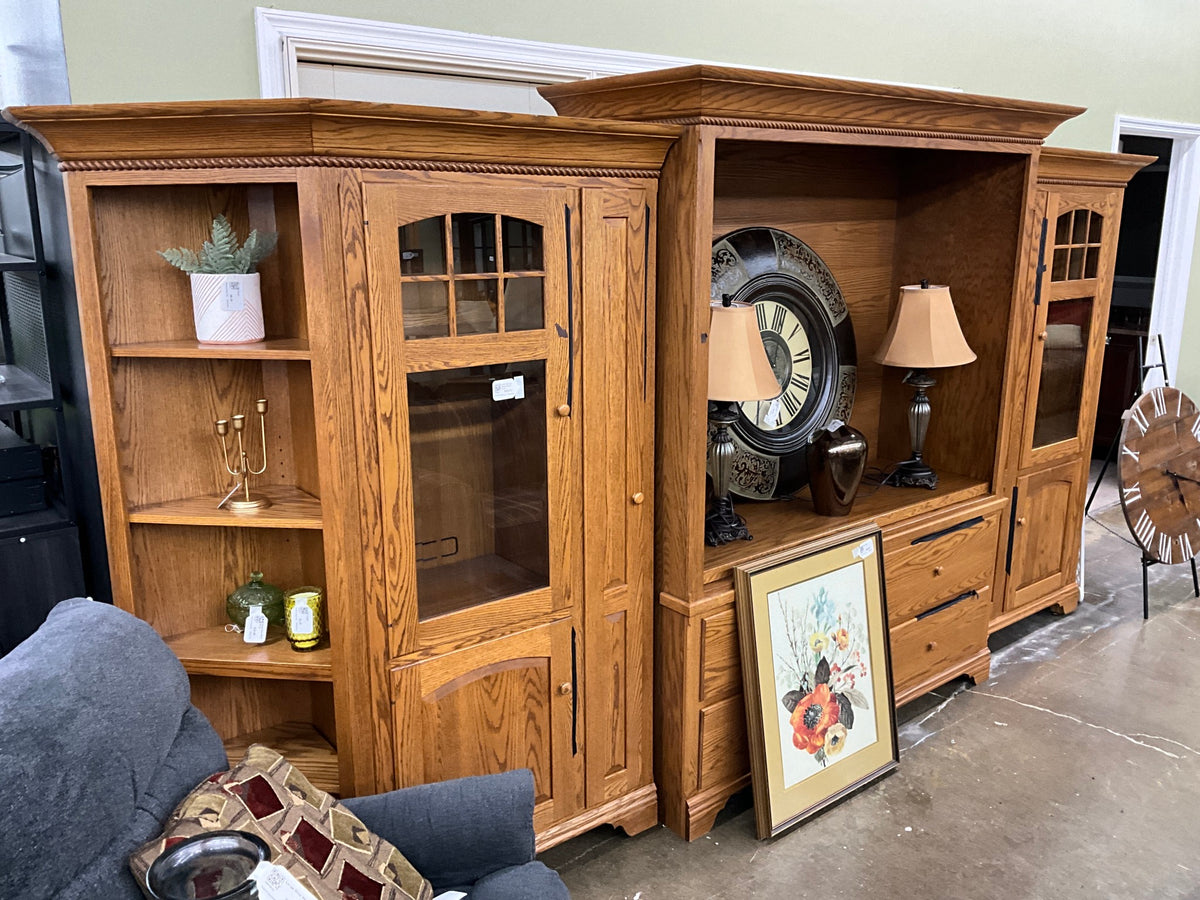 Amish Oak 3pc Entertainment Center