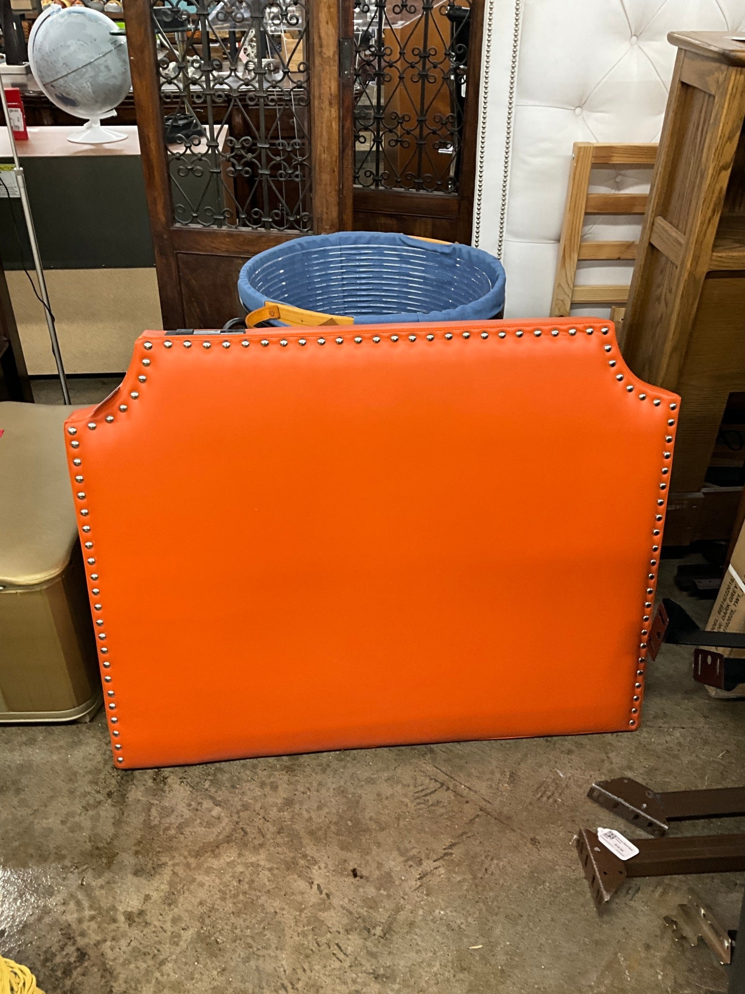 Twin Orange Nail Headboard W/Charger