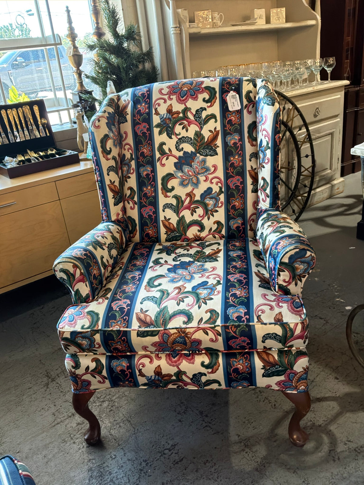 Floral Wingback Chair