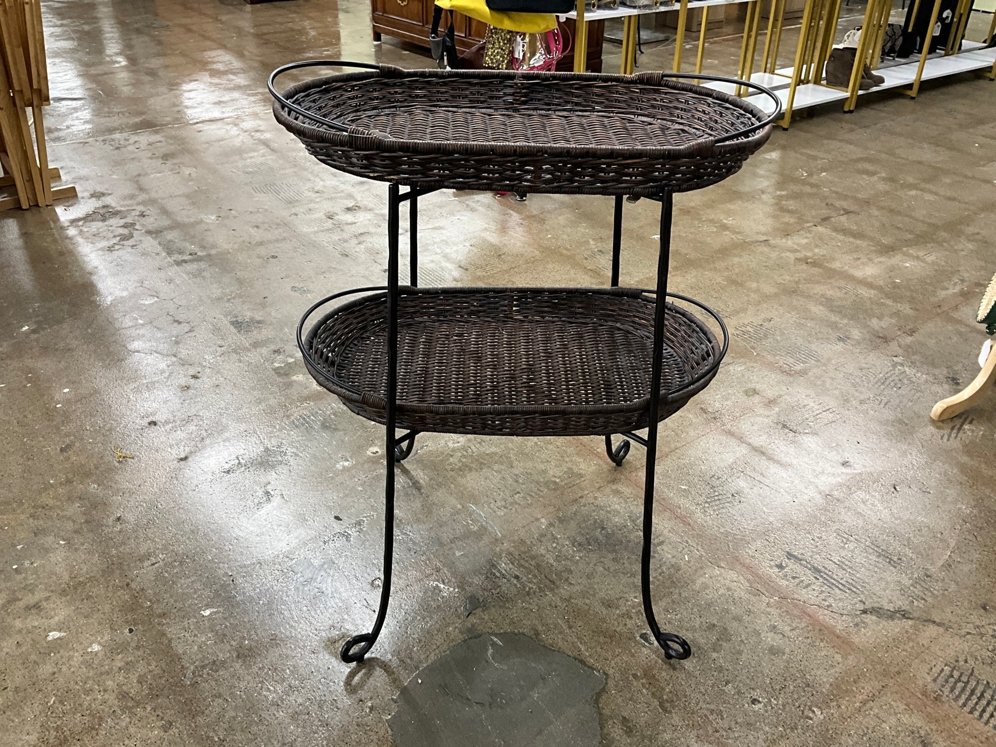 Pier One 2 Tier Basket Tray Table
