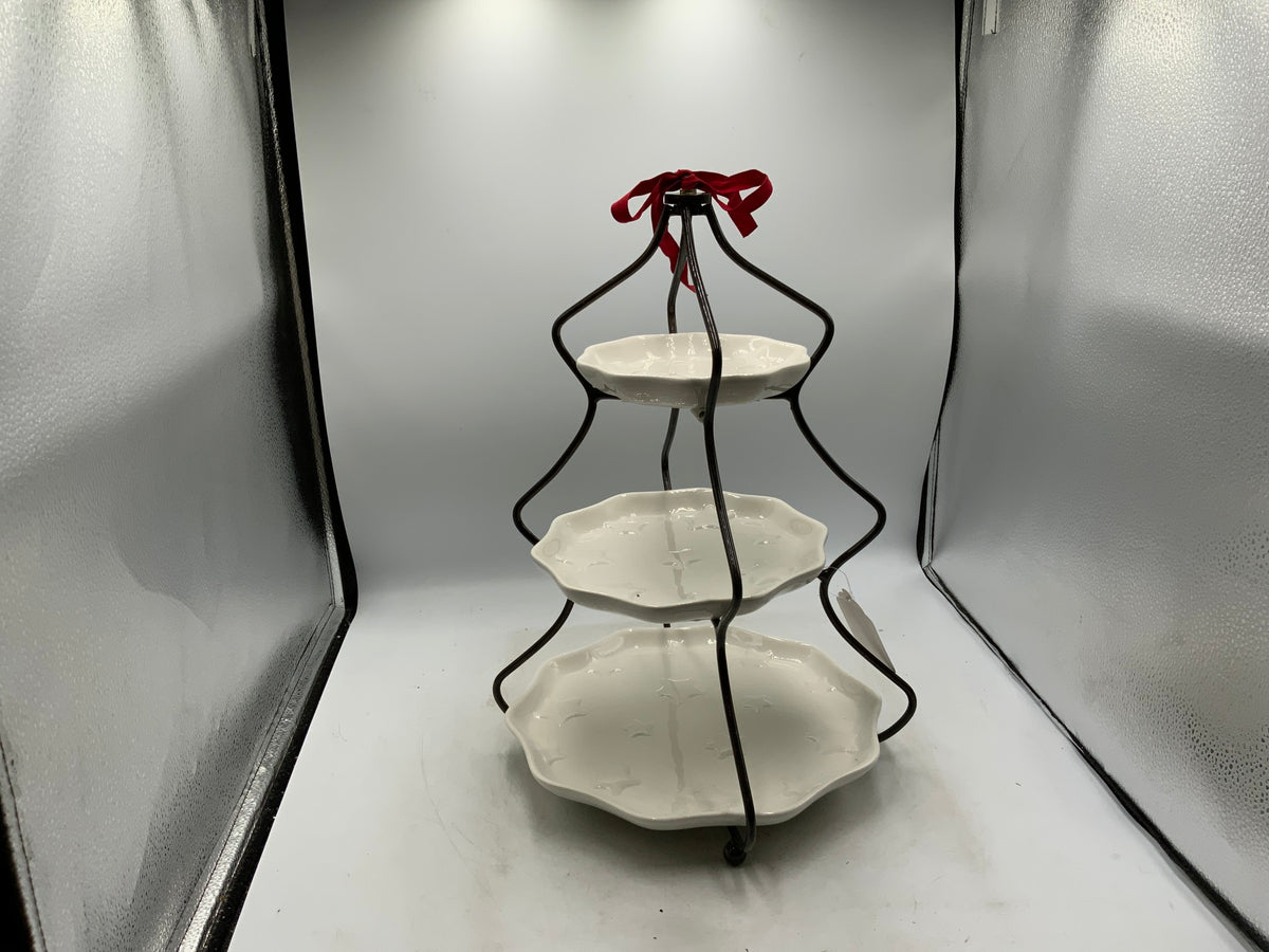 Tree Plate Stand with Plates