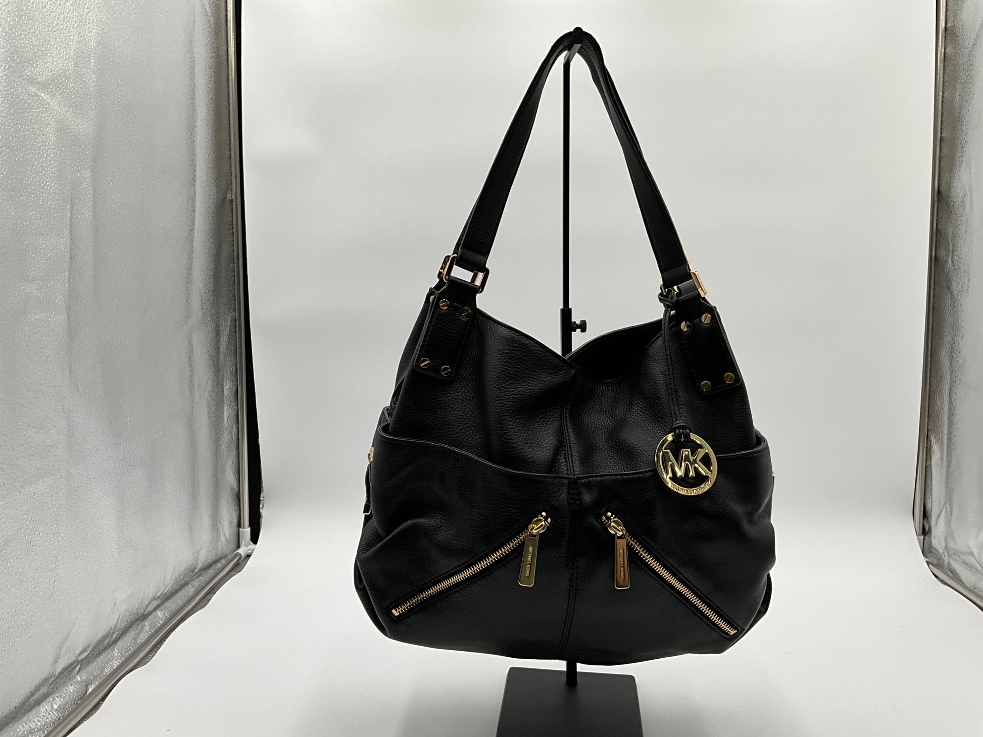 Michael Kors Black, Gold &  Silver Handbag