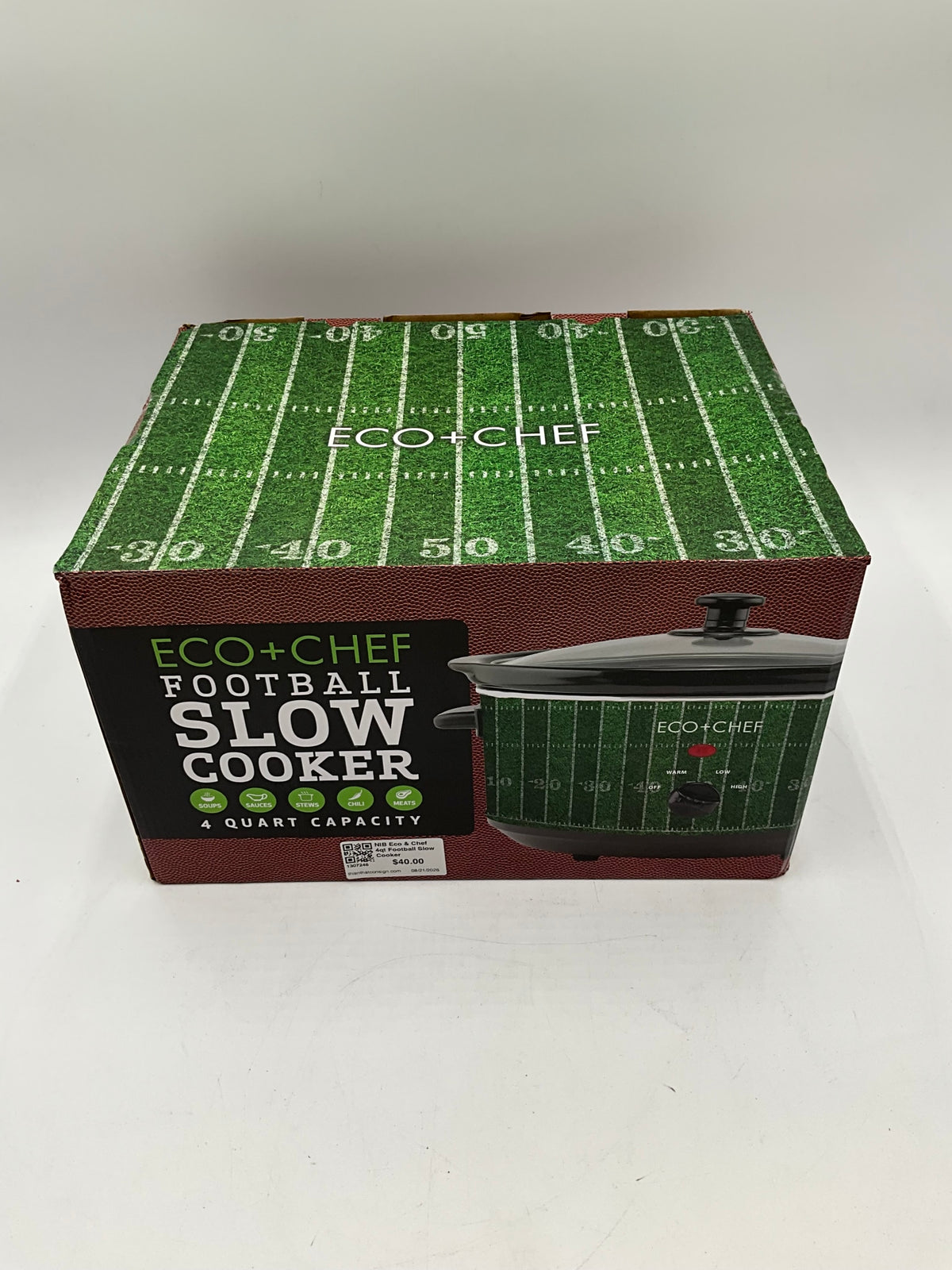 NIB Eco & Chef 4qt Football Slow Cooker
