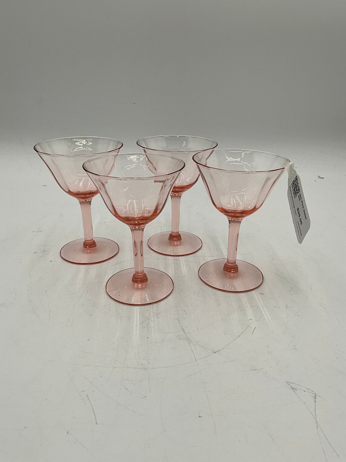 4pc Pink Glass Set