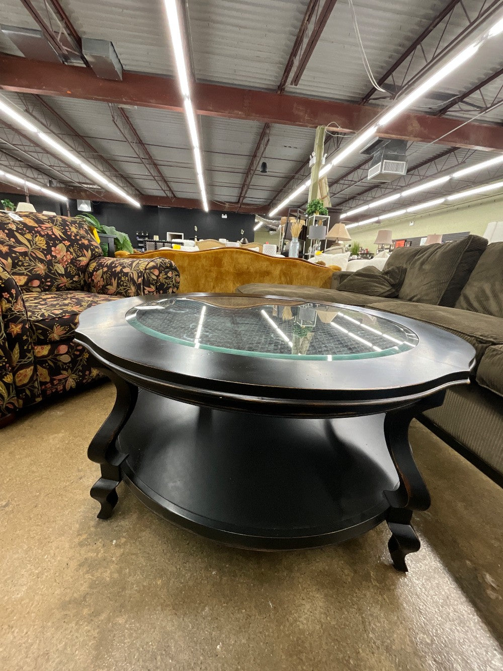 Black Glass Top Coffee Table