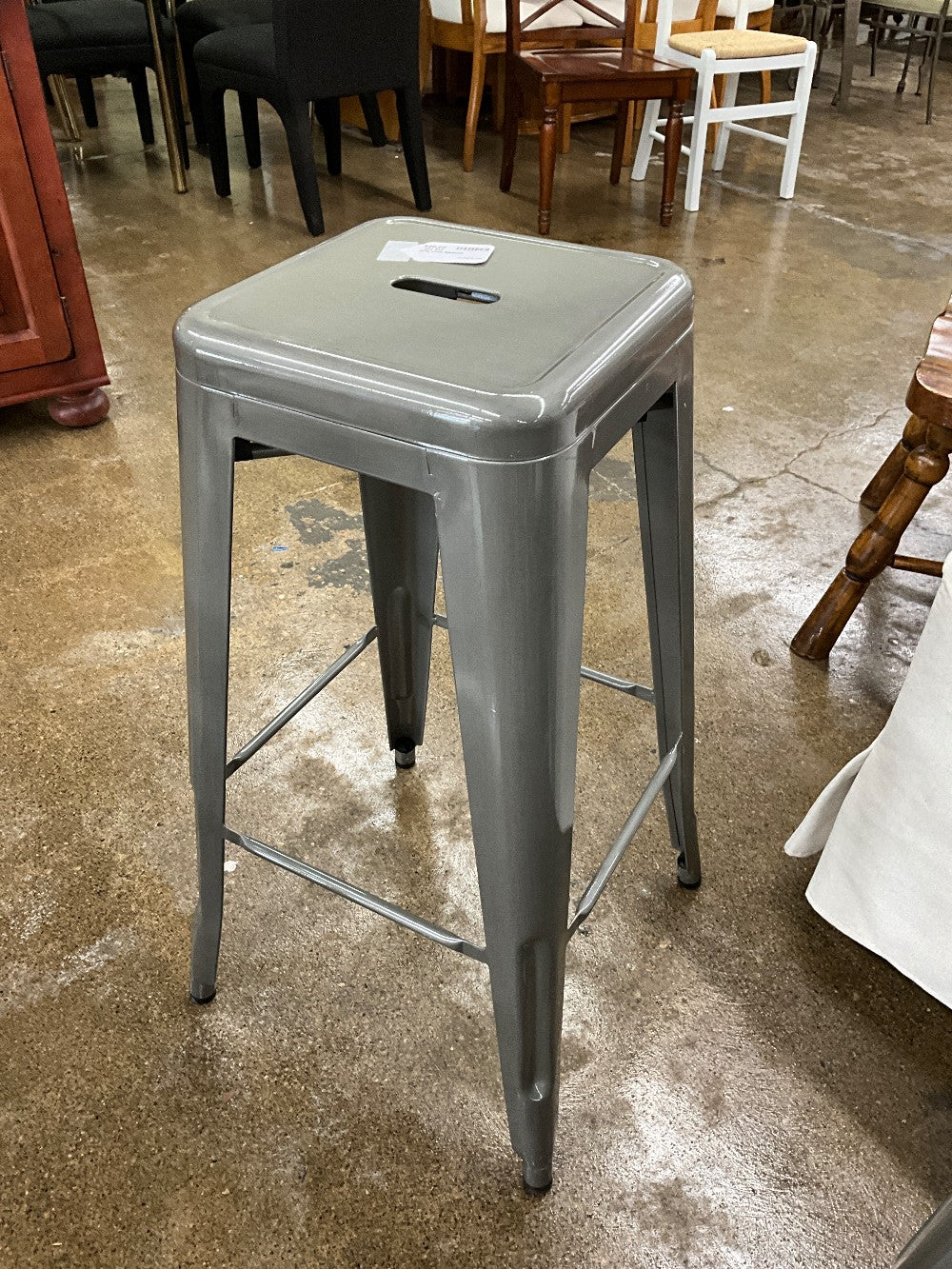 Grey Metal Barstool