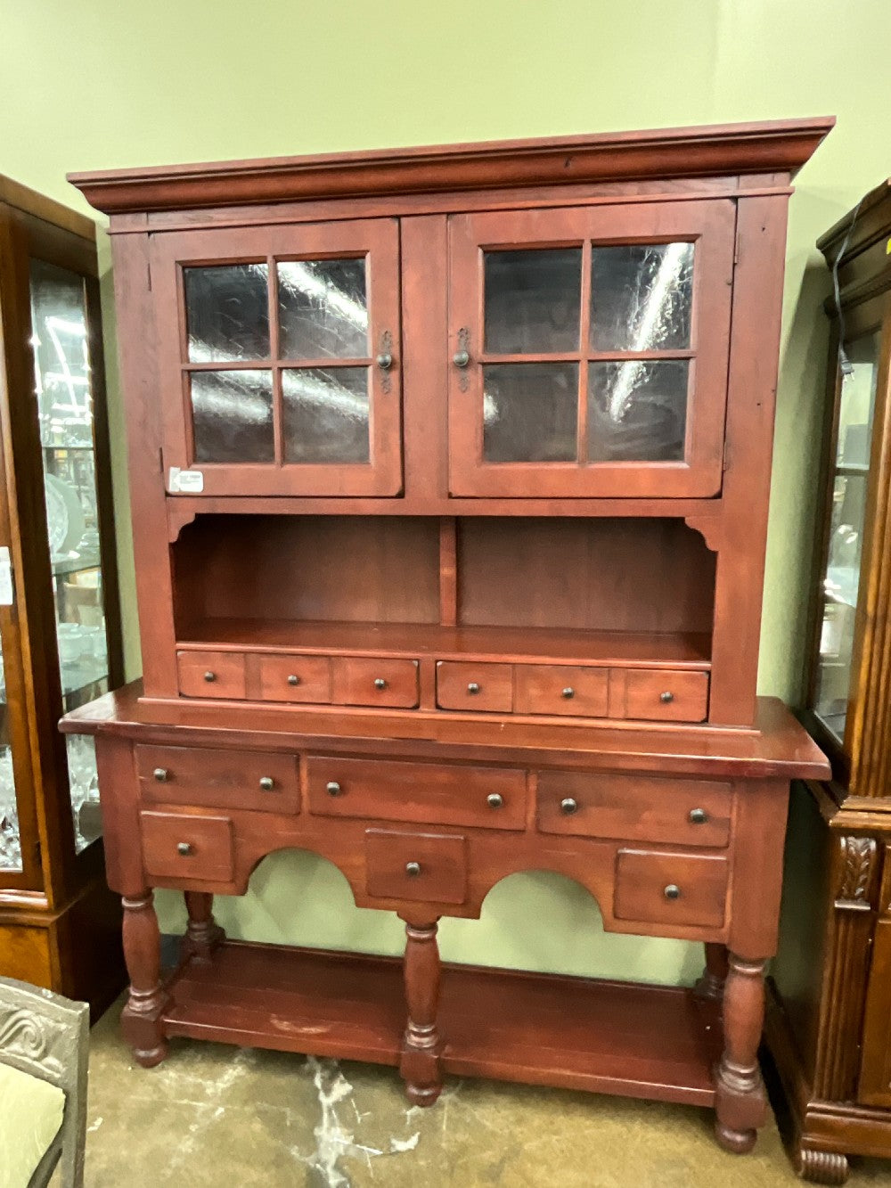 Attic Heirlooms By Broyhill XL 2 Pc. Red Hutch