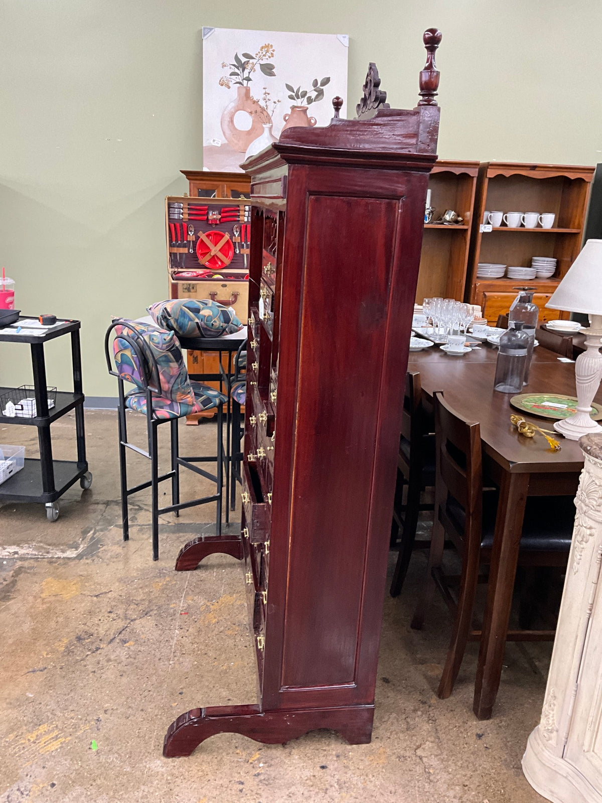 Large Cherry Bookcase Cabinet