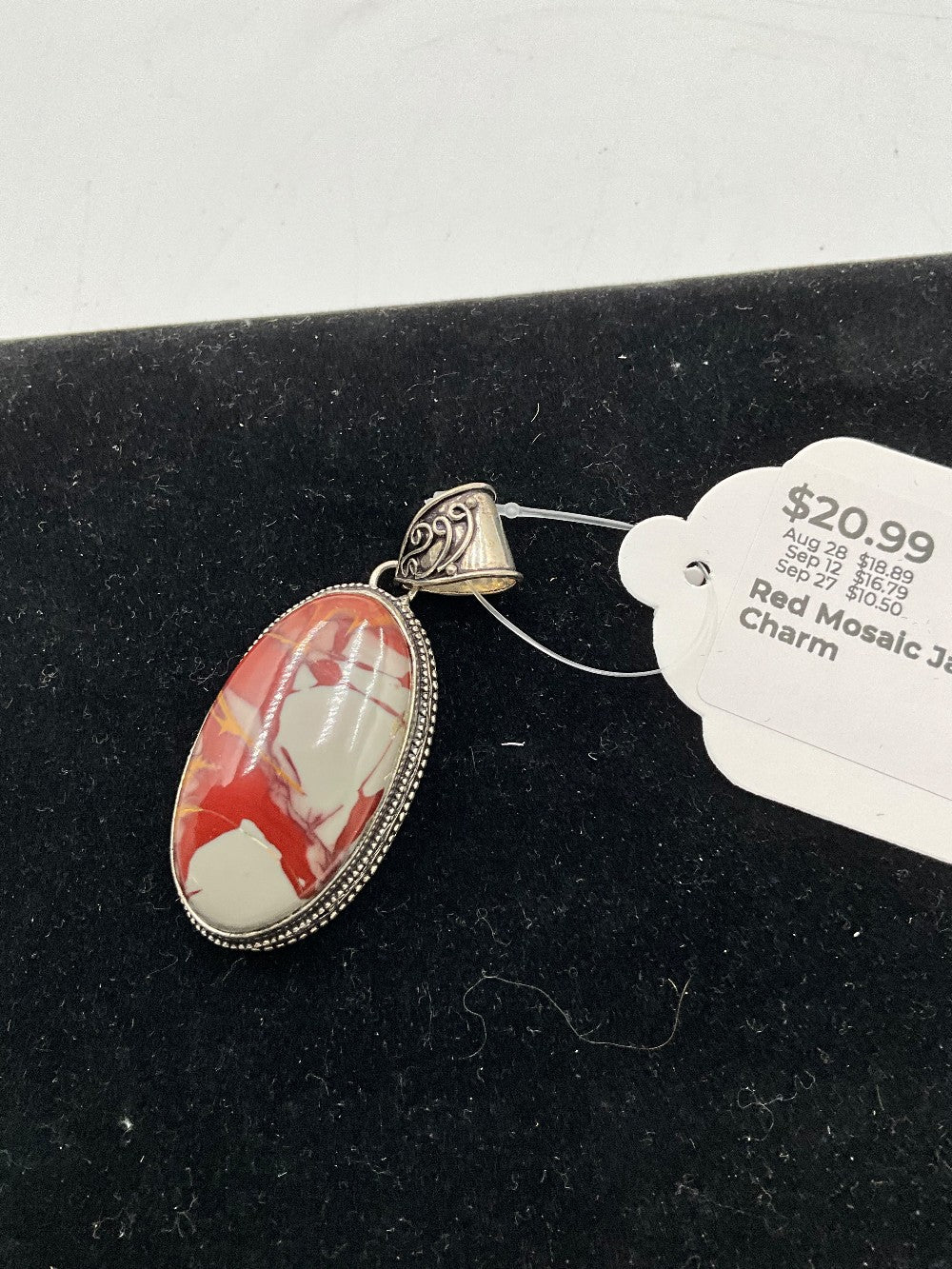 Red Mosaic Jasper Necklace Charm